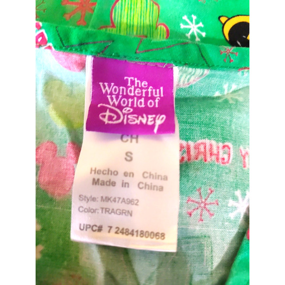 The Wonderful World Of Disney Women Scrub Top Size Small Mickey Mouse Christmas - Picture 3 of 5